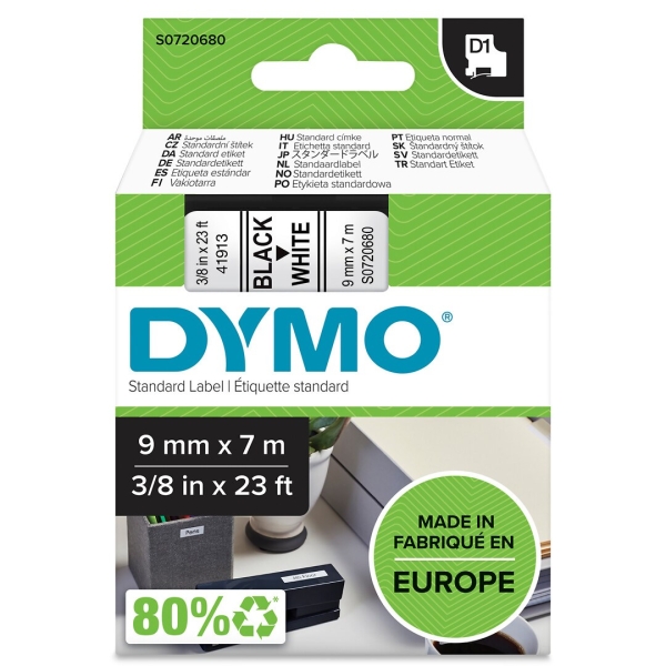 Dymo D1 9MMx7M MUSTA/VALKOINEN (40913/S0720680)