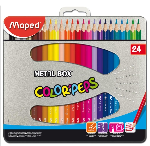 PUUVÄRIT 24 KPL COLOR PEPS METALLIRASIASSA MAPED