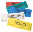 Pääsylippu värilajitelma nipussa 100kpl, numeroitu