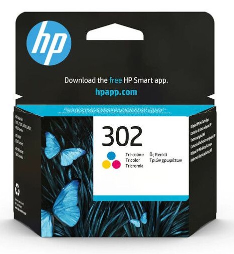 HP No 302 3-väripakkaus mustepatruuna cyan/mage./kelt.