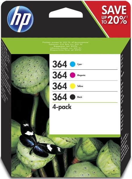 HP No 364 4-väripakkaus mus/cya/mag/kel. mustepatruuna