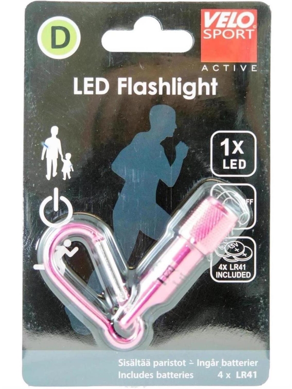 Velo Sport D Led Karabiini Pinkki