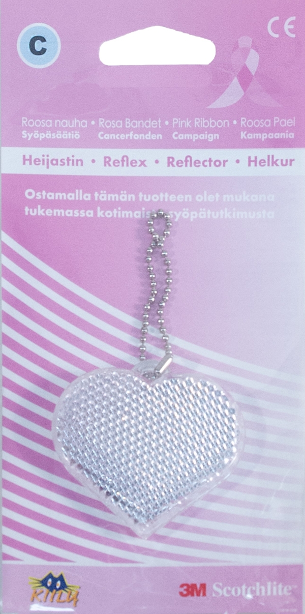 Kiilu C Sydän Kova Valkoinen Roosa Nauha
