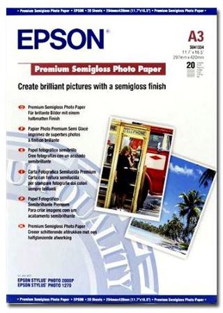 Valokuvapaperi Epson A3 20 kpl premium semigloss, 251g