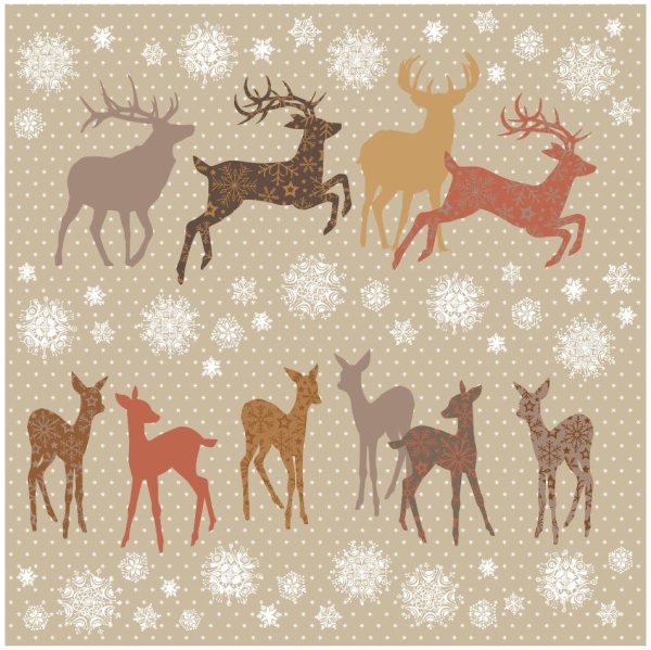 SERVETTI 33 CM – Xmas deers