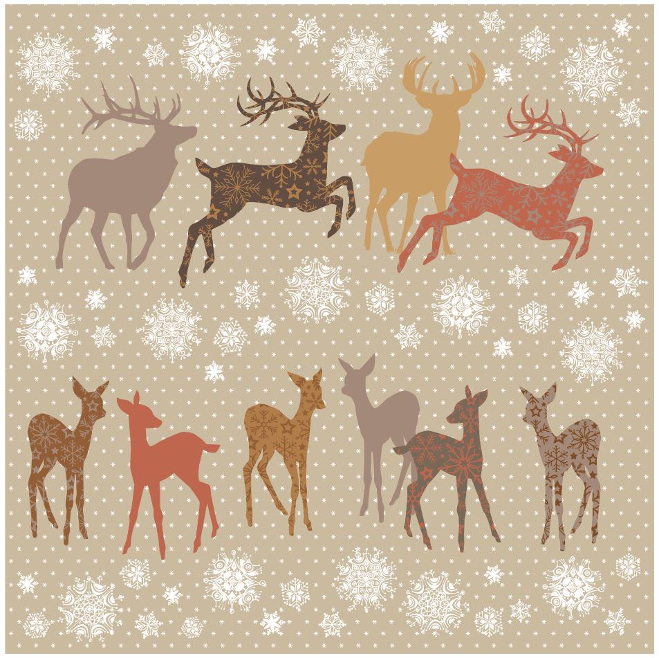SERVETTI 33 CM - Xmas deers