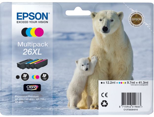 Epson XP-600 multipack 26XL, 4-väri