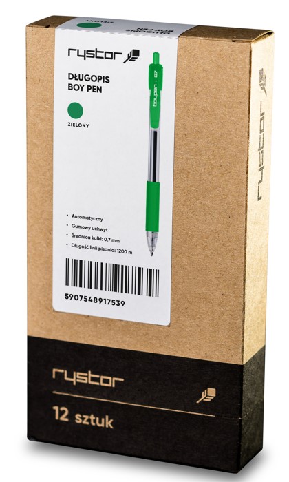 Kuulakynä Boy Pen Eko vihreä, Rystor, 0,7 mm
