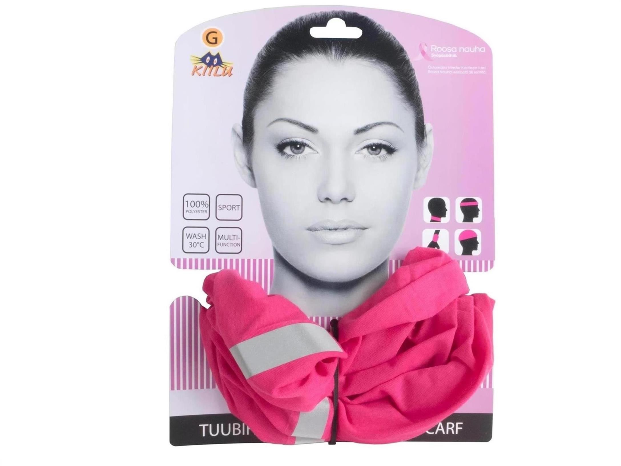 Kiilu G Roosa Nauha Tuubihuivi pinkki