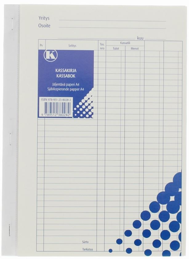 KASSAKIRJA A4 2x50 lehteä, jäljentävä