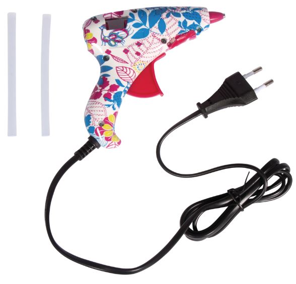 KUUMALIIMAPISTOOLI ”FLOWER POWER” + 2 LIIMAPUIKKOA