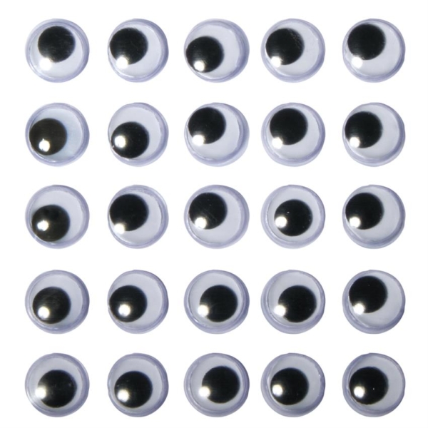 Muovisilmät ,itseliimautuva, 10mm ø pussissa 24kpl Rayher