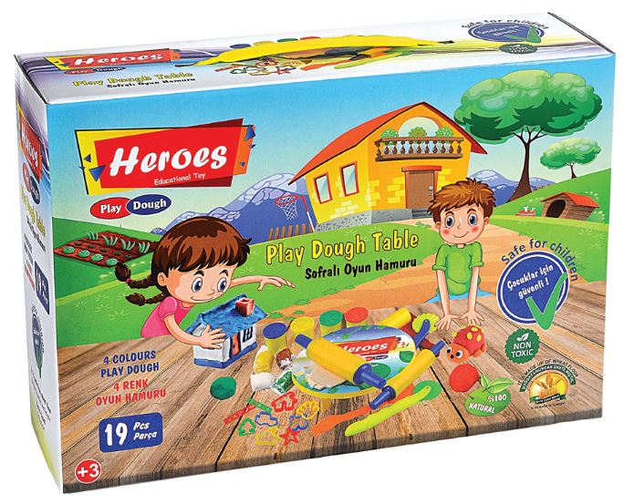 Muovailutaikinasetti 4 väriä 19os. Heroes