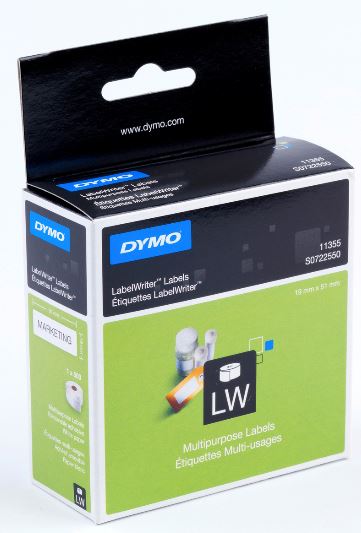 Yleistarra Dymo LW valkoinen 19mm x 51mm, 11355