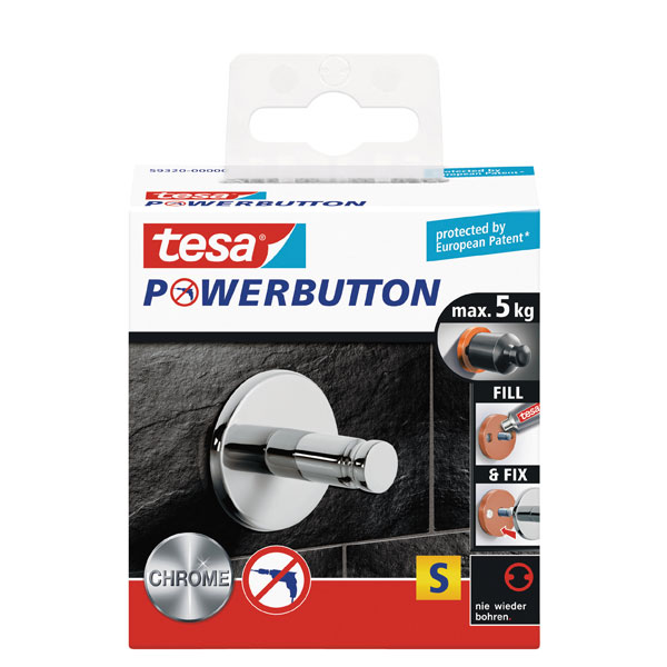 SEINÄKOUKKU UNIVERSAL SMALL hopea POWERBUTTON TESA
