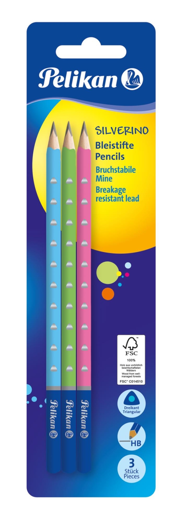 Lyijykynä 3kpl kolmikulma Pastelli Pelikan