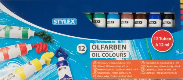 ÖLJYMAALIT 12 TUUBIA 12ML STYLEX