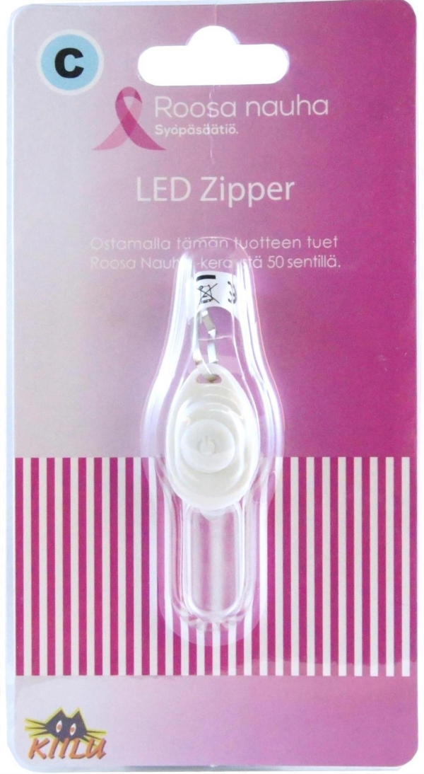 KIILU C ROOSA NAUHA LED ZIPPER VALKOINEN