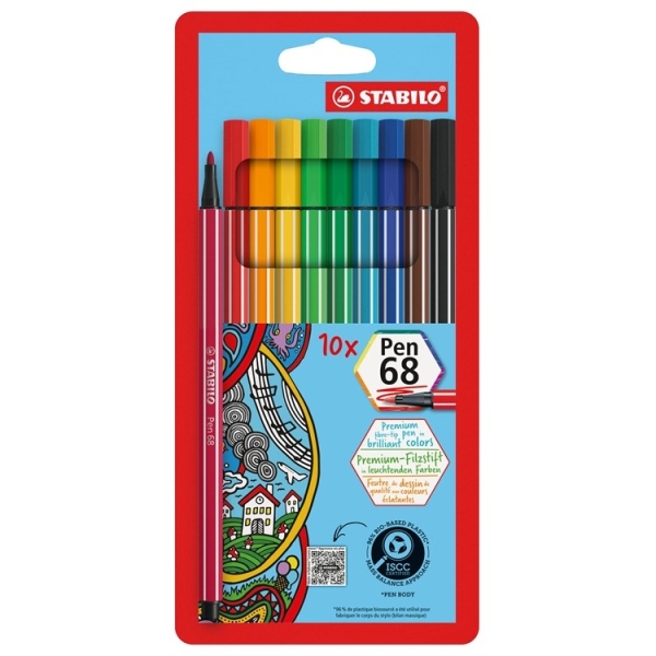 Kuitukärkikynä 10 kpl 1mm Pen 6810 Stabilo