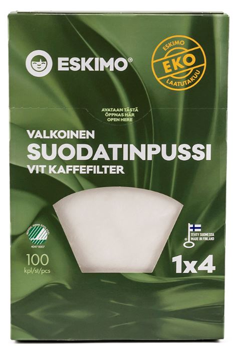 Suodatinpaperi 1×4, valkoinen, 100kpl/ras