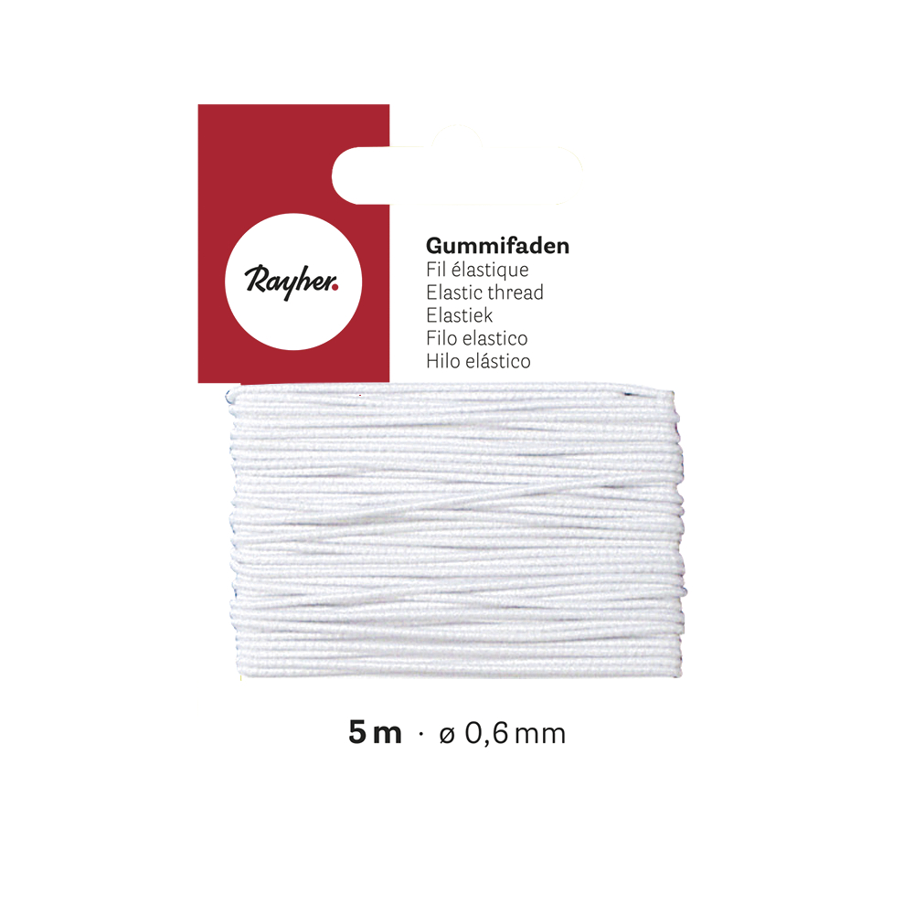 KUMILANKA, 0,6 MM, VALKOINEN, KORTTI 5 M RAYHER