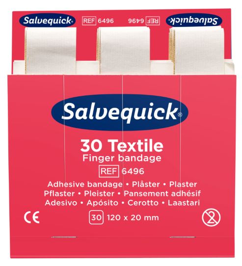 Salvequick kangaslaastari 6×30 kpl, pitkä kiinnitysteippi (6496)