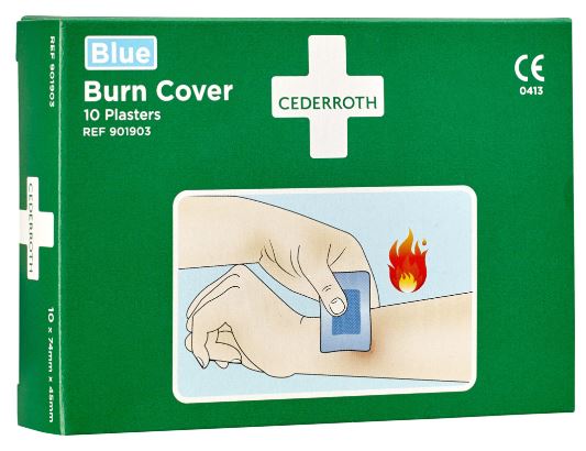 Cederroth Burn Cover palovammalaastari 74 x 45 mm 10 kpl/ltk, sininen