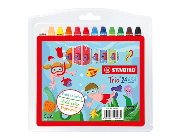 ÖLJYPASTELLILIITU STABILO TRIO 24 VÄRIÄ STABILO