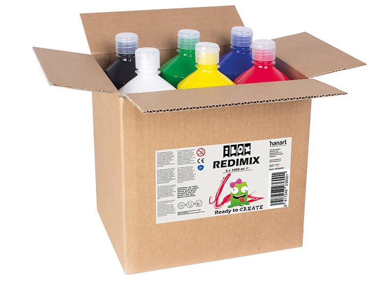 VALMISVÄRI LAJITELMA 6 X 1000ML, PERUSVÄRIT