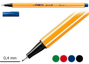 STABILO KUITUKÄRKIKYNÄ 0,4MM POINT 88 TUMMANSININEN