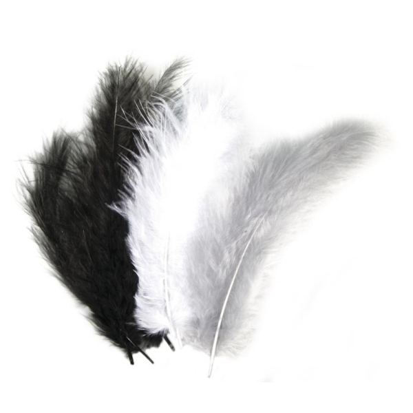 Höyhenet pörröinen 110-15cm, pussissa 15 kpl musta Rayher