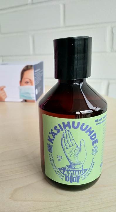 KÄSIHUUHDE 200ML KEINUKORKILLA OLAF (74% etanoli)