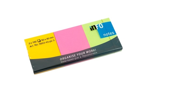 VIESTILAPPU 40X50MM 3X100 KPL NEON, INFO NOTES