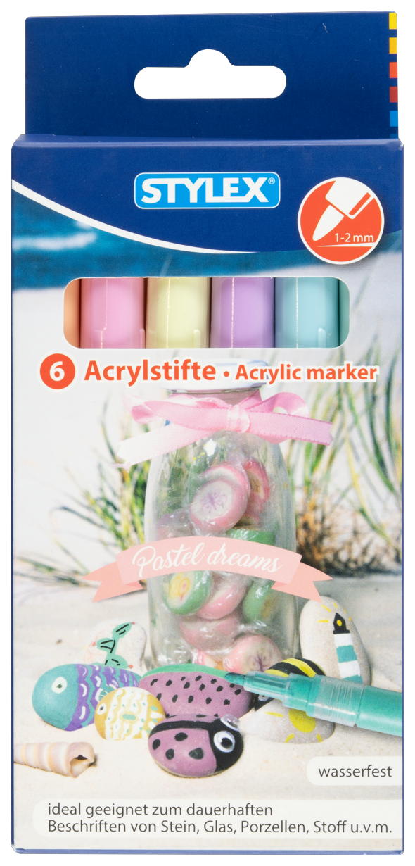 AKRYYLITUSSI 6 KPL, PASTELLI LAJITELMA
