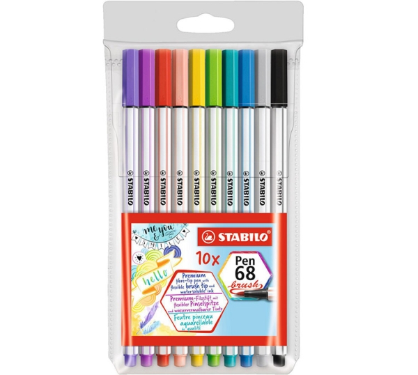 SIVELLINKYNÄ STABILO PEN 68 BRUSH 568/10-11 10 VÄRIÄ