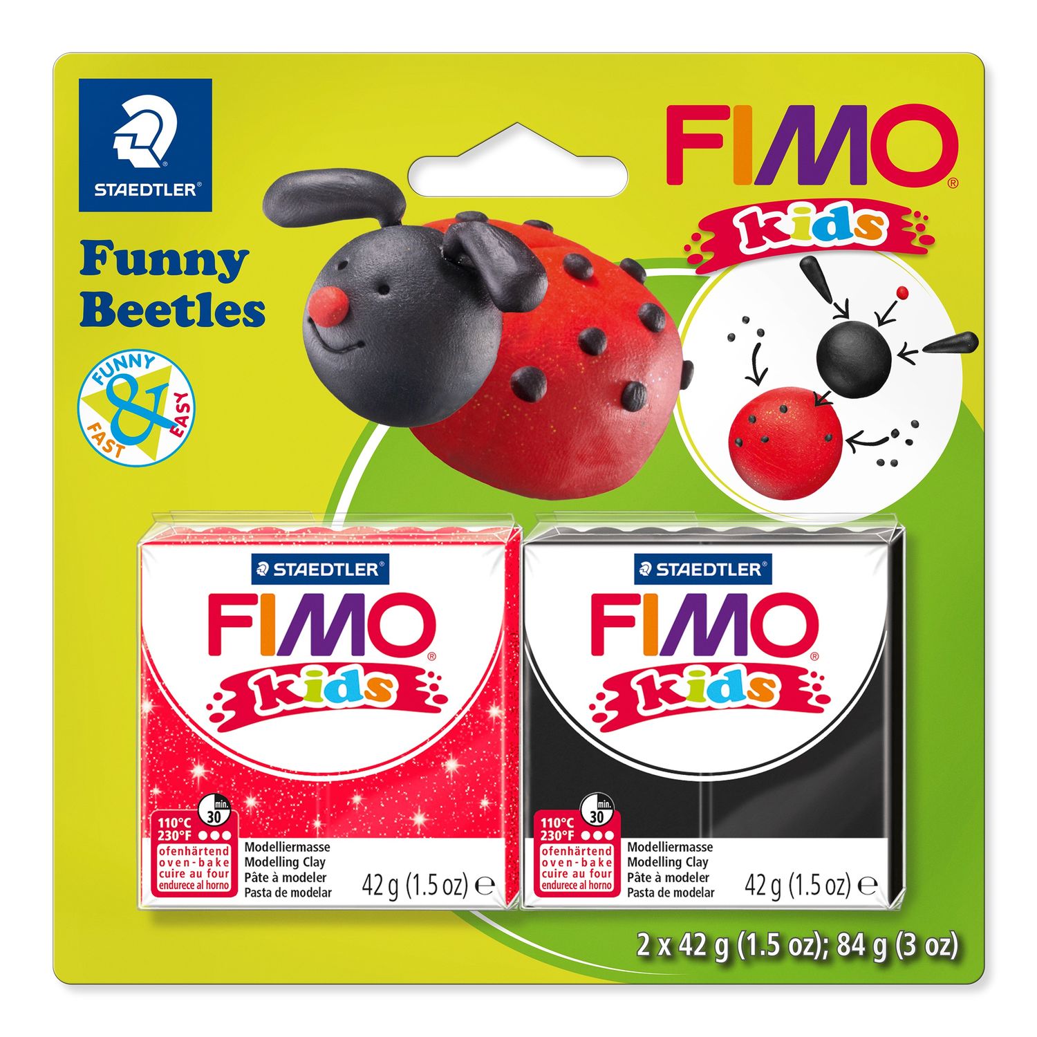 MUOVAILUMASSA FIMO FUNNY BEETLES (2 X 42G)