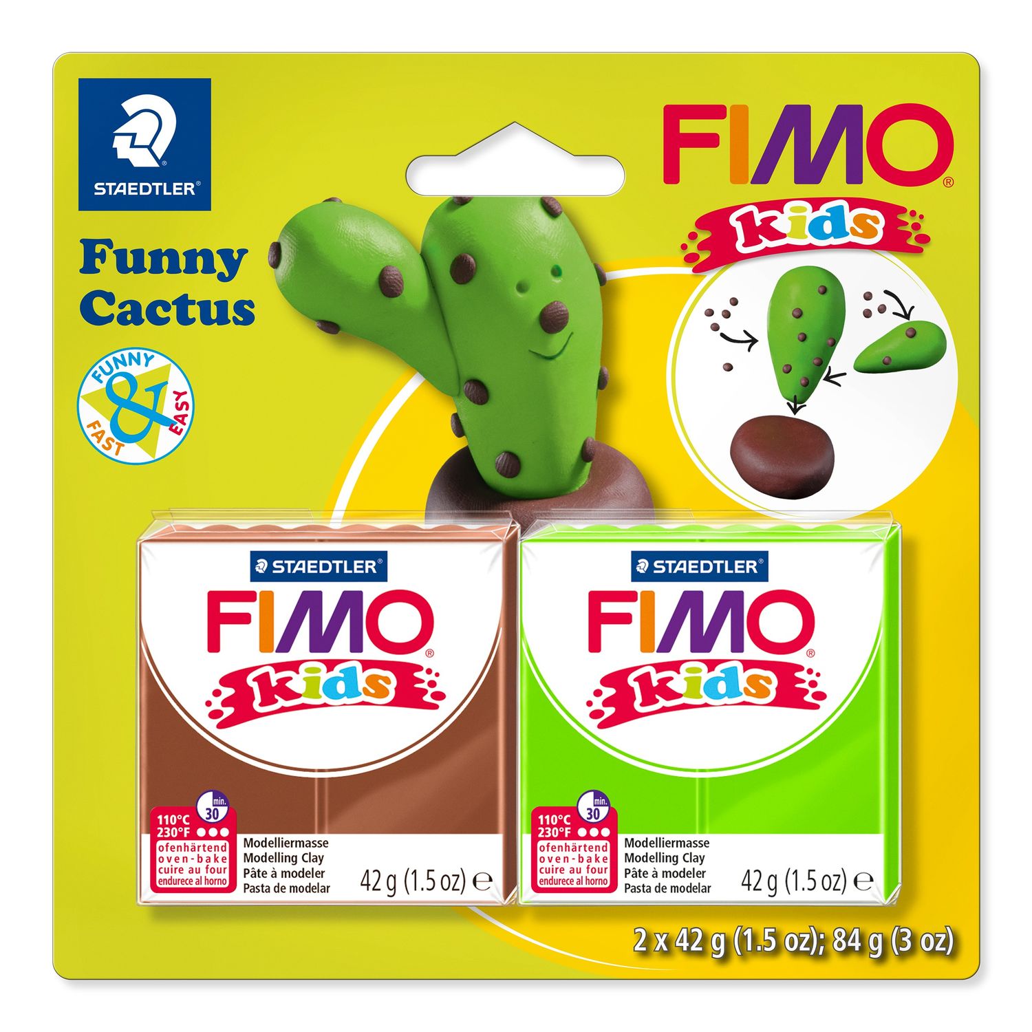 MUOVAILUMASSA FIMO FUNNY CACTUS (2 X 42G)