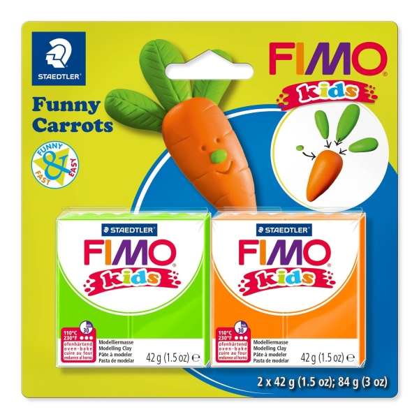 MUOVAILUMASSA FIMO FUNNY CARROTS (2 X 42G)