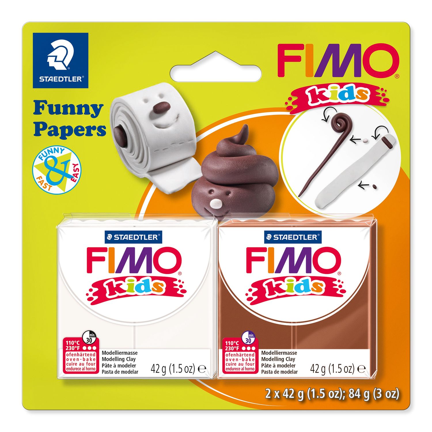 MUOVAILUMASSA FIMO FUNNY PAPER (2 X 42G)