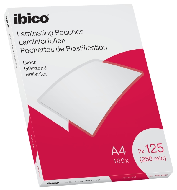 LAMINOINTITASKU A4 125MIC KIRKAS 100KPL PAKKAUS, IBICO