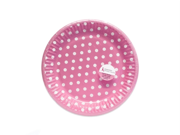 LAUTANEN 18 CM PINKKI VALKOISET PILKUT ROOSA NAUHA