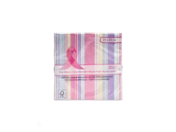SERVETTI 25 X 25 CM PASTELLIRAIDAT ROOSA NAUHA