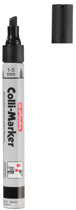 HERLITZ MERKINTÄTUSSI VIISTOKÄRKI 1-5MM MUSTA