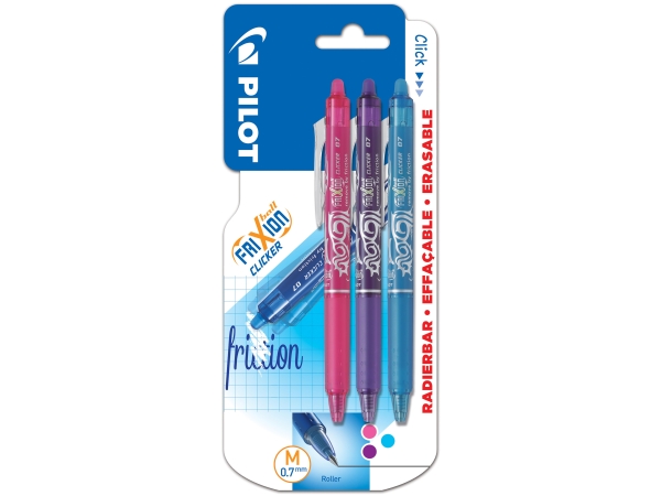 PYYHITTÄVÄ KUULAKYNÄ 3 KPL FUN COLORS PILOT