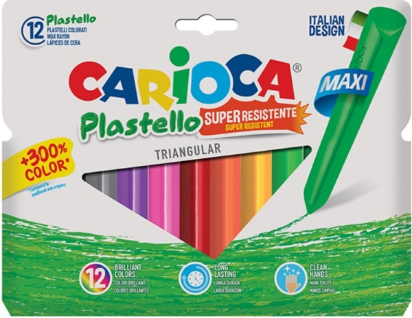 MUOVIVÄRILIITU CARIOCA PLASTELLO MAXI 12 VÄRIÄ