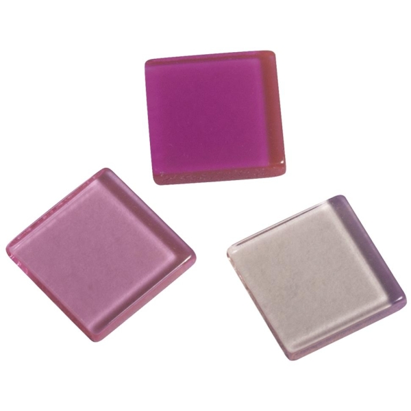 Mosaiikkipalat akryyliä, 1×1 cm, läpikuultava rasia noin. 205 kpl / 50 g pale-pinkki Rayher