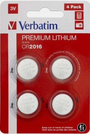 NAPPIPARISTO CR2016 3V (4 KPL/PKT) LITHIUM VERBATIM