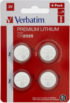 NAPPIPARISTO CR2025 3V (4 KPL/PKT) LITHIUM VERBATIM