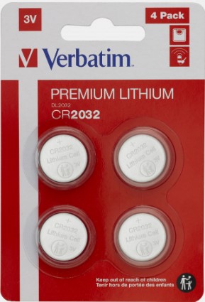 NAPPIPARISTO CR2032 3V (4 KPL/PKT) LITHIUM VERBATIM