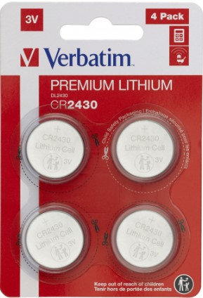 NAPPIPARISTO CR2430 3V (4 KPL/PKT) LITHIUM VERBATIM